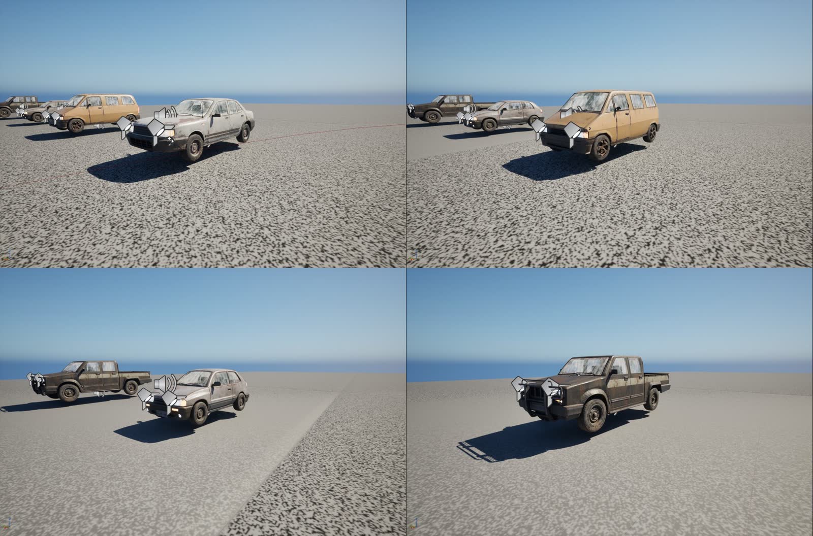Four of the modular pack cars