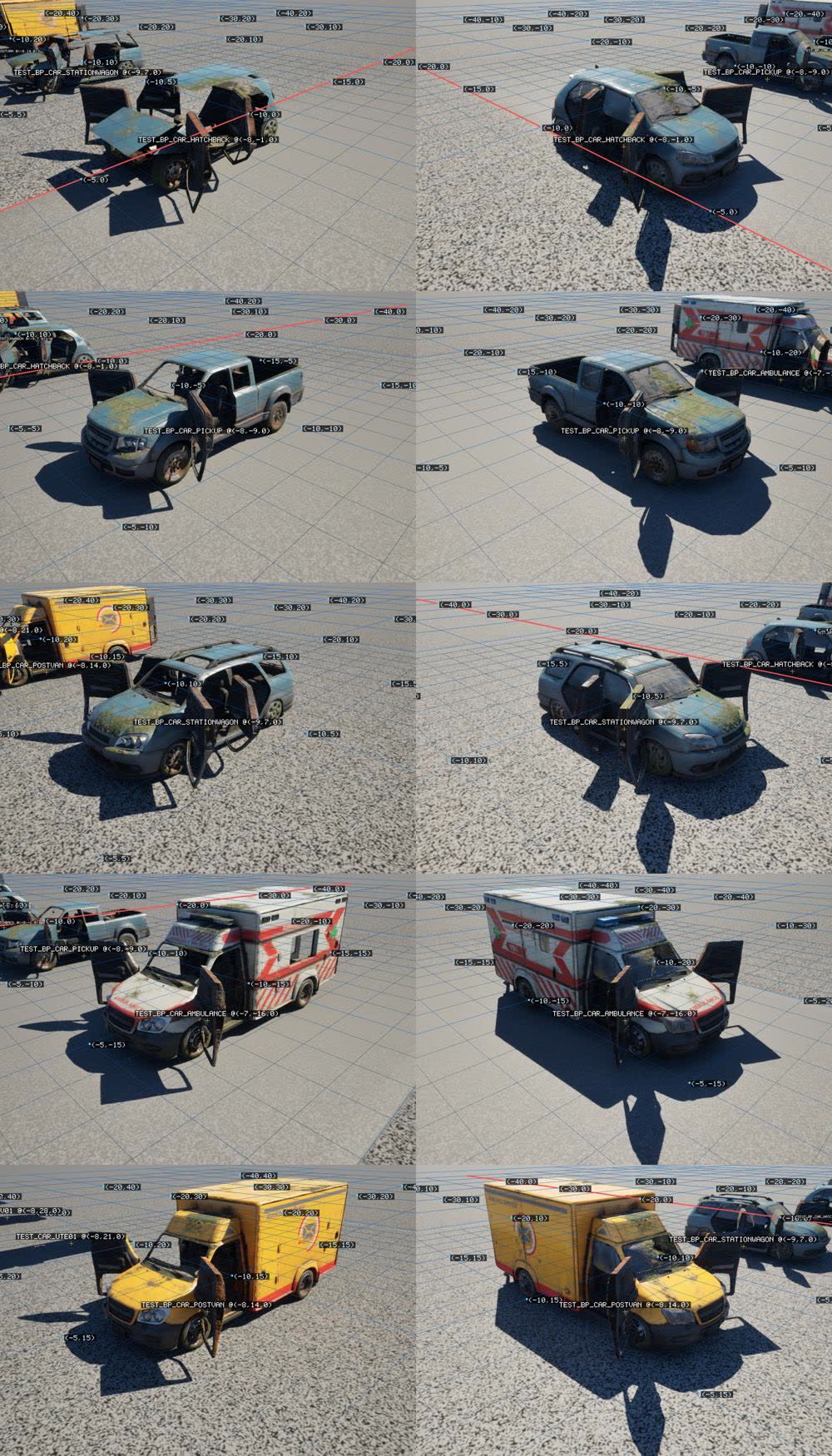 All 13 cars with a door, bonnet, or boot open at once