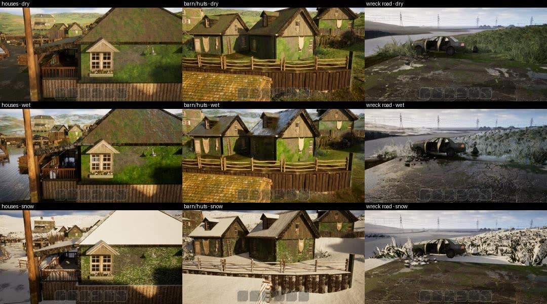 Village houses dry, wet and snowed on