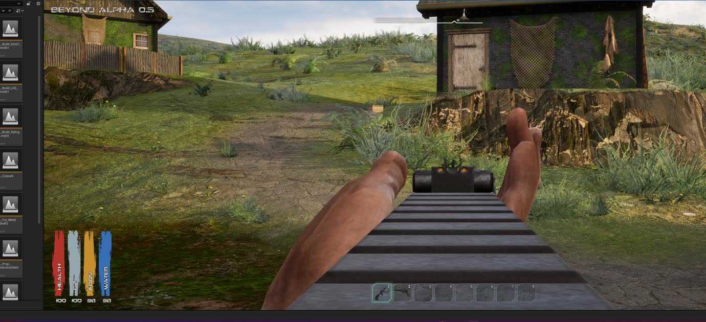 Aiming down sights without the old double-hands problem