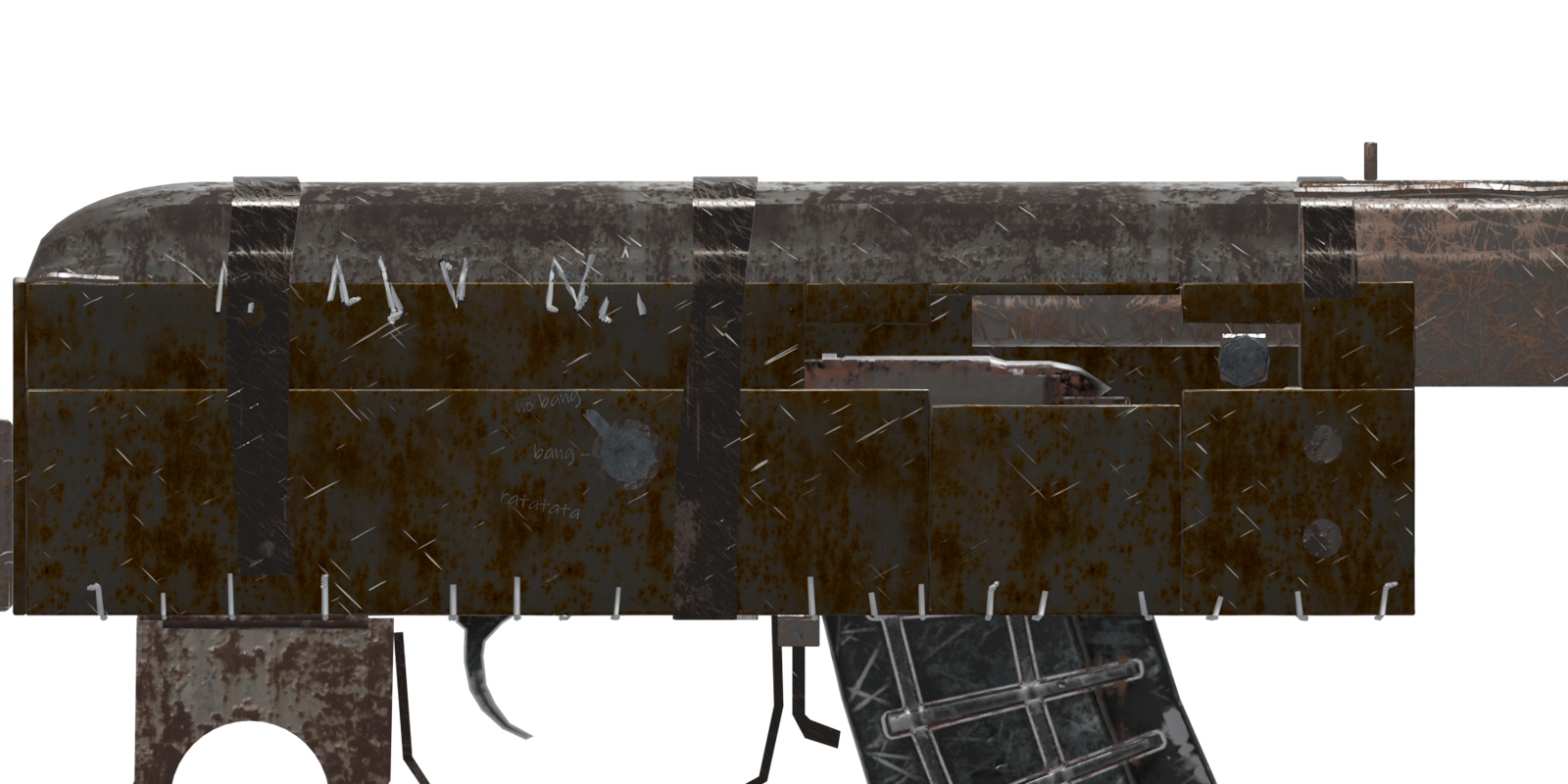The hand-scratched fire selector and mag release lever