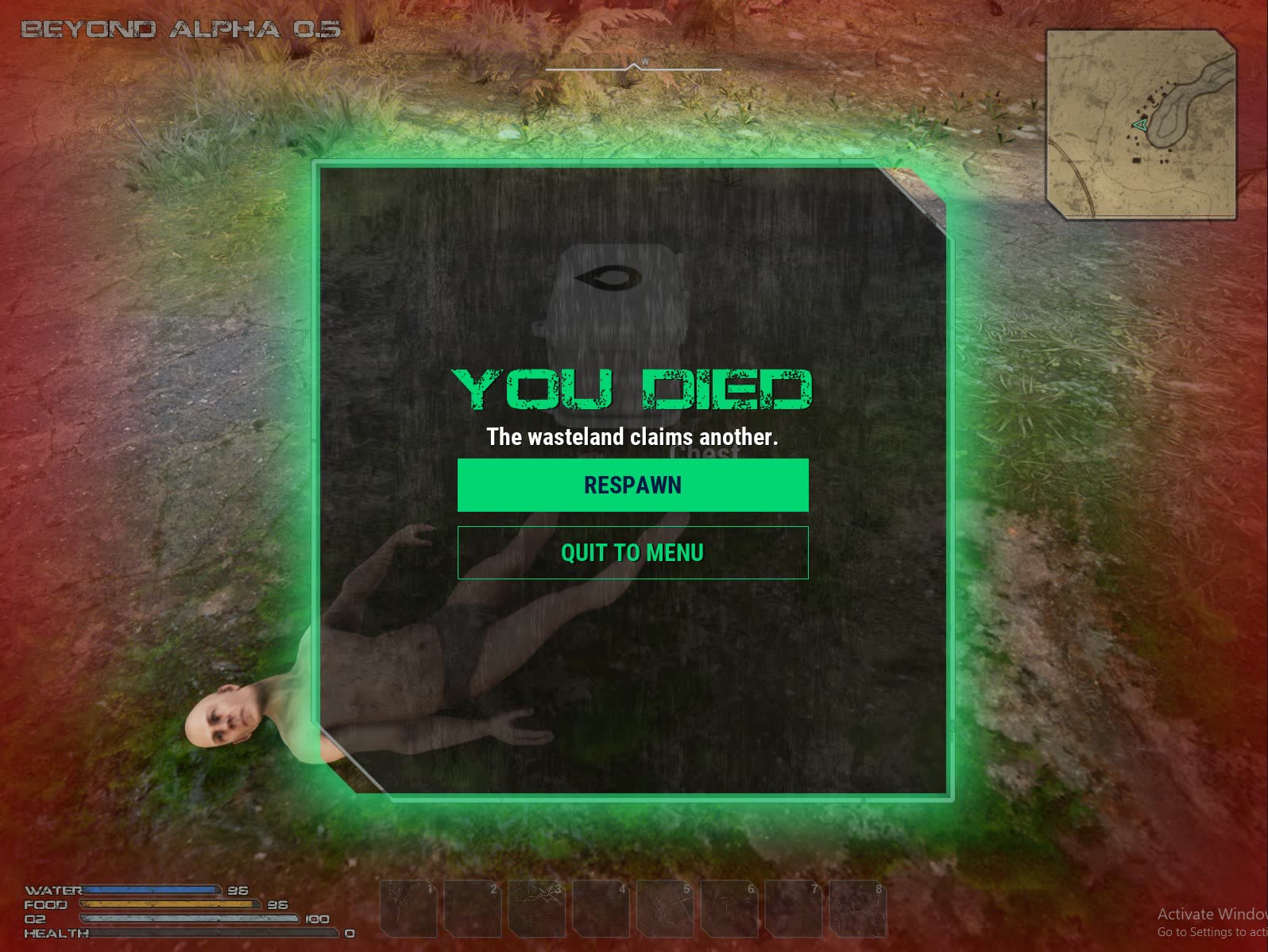 The new death screen