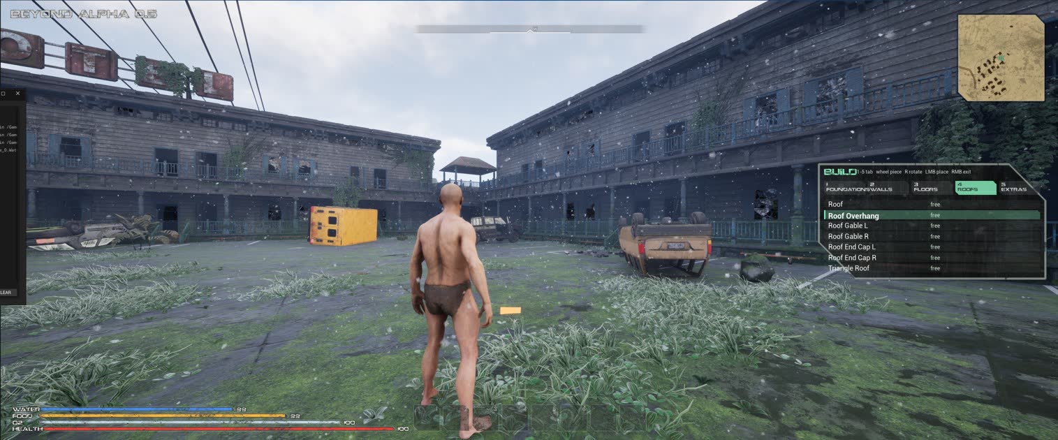 The new build menu with its tabs