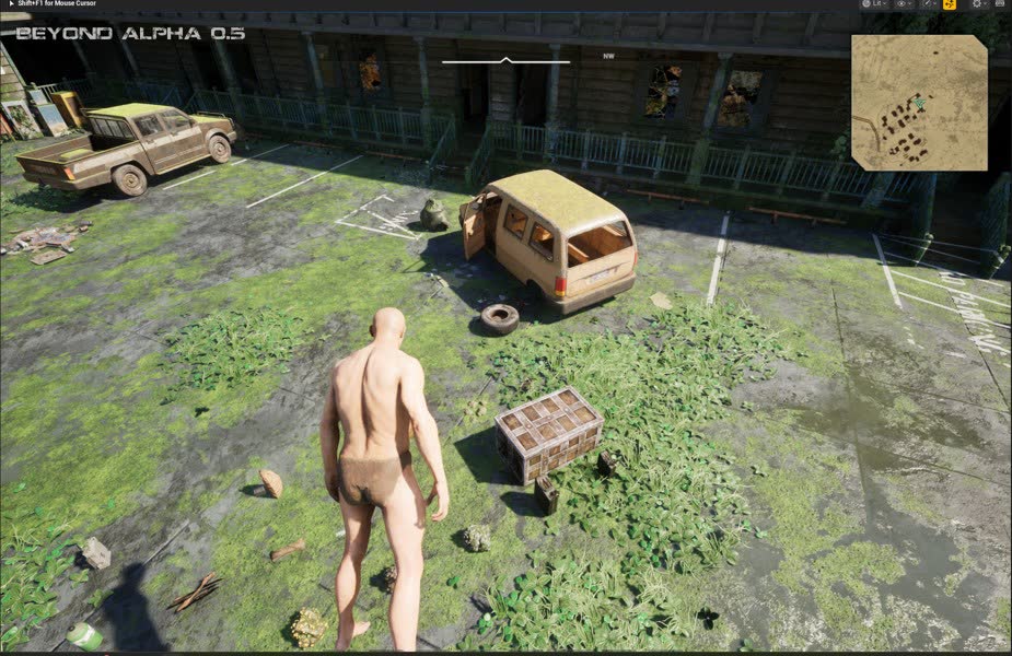 Resources lying in the grass at item size