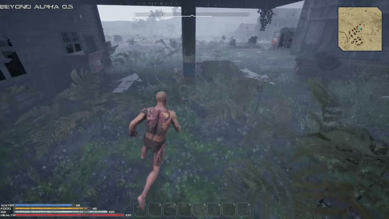 Running through a foggy town